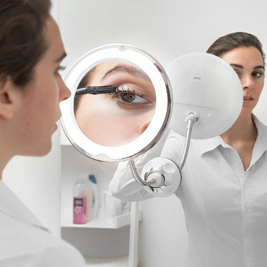 Miroir maquillage LED rechargeable grossissement 10X | Lumina - Sylglow - L'Univers beauté