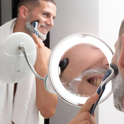 Miroir maquillage LED rechargeable grossissement 10X | Lumina - Sylglow - L'Univers beauté