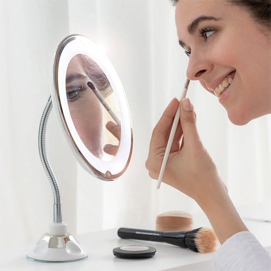 Miroir maquillage LED rechargeable grossissement 10X | Lumina - Sylglow - L'Univers beauté